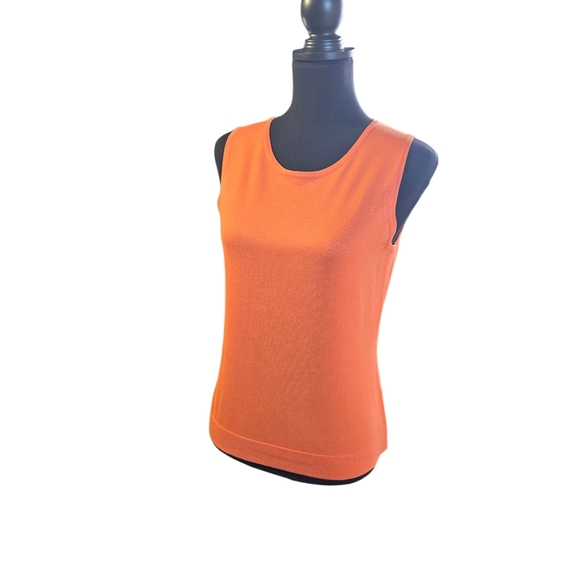 august silk Tops - Orange Sleeveless Top August Silk Sz L